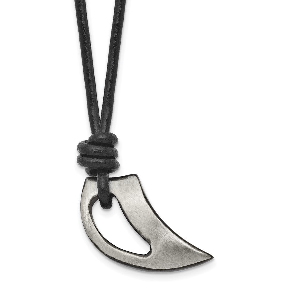 Stainless Steel Polished and Brushed Black IP-plated Claw NecklaceSRN1475-20