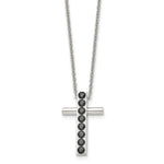 Load image into Gallery viewer, Stainless Steel Polished Black CZs Cross NecklaceSRN1489-22
