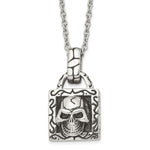 Load image into Gallery viewer, Stainless Steel Polished and Antiqued Skull NecklaceSRN1491-22
