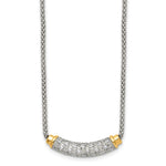 Load image into Gallery viewer, Stainless Steel Polished Yellow PVD-plated CZ Bar w/2in ext. NecklaceSRN1504-16
