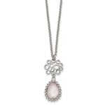 Load image into Gallery viewer, Stainless Steel Polished Rose Quartz w/2in ext. NecklaceSRN1527-18
