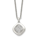 Load image into Gallery viewer, Stainless Steel Polished CZ Square w/2in ext. NecklaceSRN1530-18
