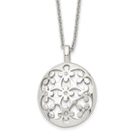 Load image into Gallery viewer, Stainless Steel Polished Circle w/CZ w/2in ext. NecklaceSRN1531-18.25

