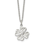 Load image into Gallery viewer, Stainless Steel Polished Four Leaf Clover with Crystal NecklaceSRN1536-18
