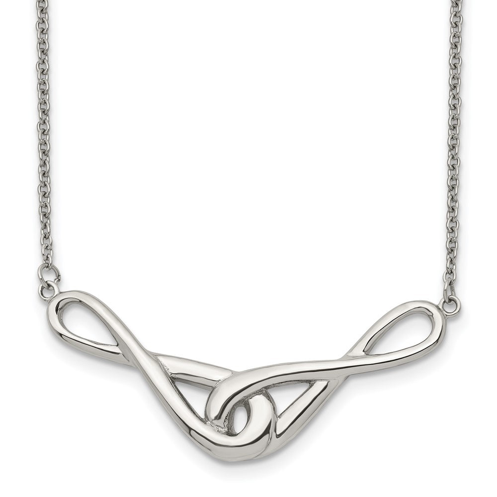 Stainless Steel Polished Infinity Symbols NecklaceSRN1541-19