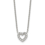 Load image into Gallery viewer, Stainless Steel Polished Heart with CZs NecklaceSRN1545-18

