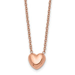 Load image into Gallery viewer, Stainless Steel Polished Pink IP-plated Heart NecklaceSRN1548-17.5
