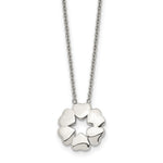Load image into Gallery viewer, Stainless Steel Polished Flower NecklaceSRN1552-18.5
