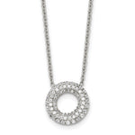 Load image into Gallery viewer, Stainless Steel Polished Circle with CZs NecklaceSRN1555-18.25

