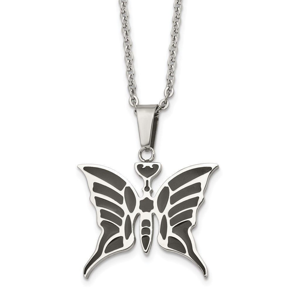 Stainless Steel Butterfly w/Enamel 20in w/ext NecklaceSRN1561-20