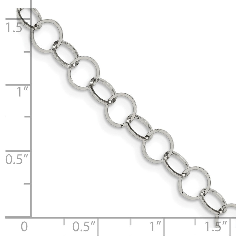 Stainless Steel Polished 8MM Circle Link NecklaceSRN1568-22