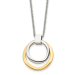 Load image into Gallery viewer, Stainless Steel Polished Yellow IP-plated Wavy Circles NecklaceSRN1573-18
