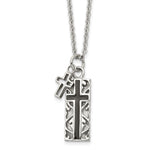 Load image into Gallery viewer, Stainless Steel Polished Black IP-plated Two-piece Cross NecklaceSRN1585-20
