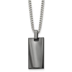 Load image into Gallery viewer, Stainless Steel Polished Black IP-plated Rectangle NecklaceSRN1587-22
