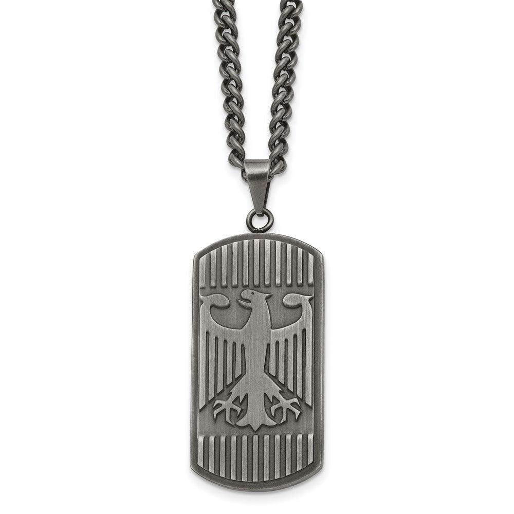 Stainless Steel Antiqued Brushed Eagle NecklaceSRN1593-22