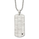Load image into Gallery viewer, Stainless Steel Polished and Satin w/Black CZ NecklaceSRN1598-20
