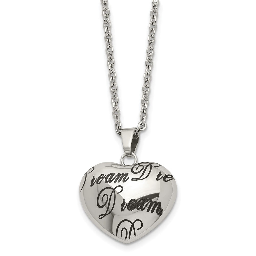 Stainless Steel Polished Heart Dream NecklaceSRN1600-18