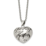 Load image into Gallery viewer, Stainless Steel Polished and Enameled Hope Heart NecklaceSRN1601-18
