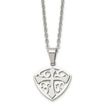 Load image into Gallery viewer, Stainless Steel Polished and Brushed Cross NecklaceSRN1604-20
