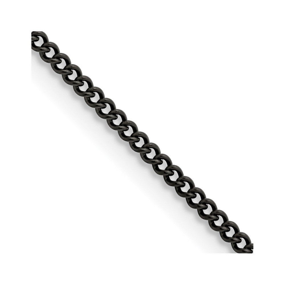 Stainless Steel Polished Black IP-plated 2.25mm Round Curb ChainSRN1607-16