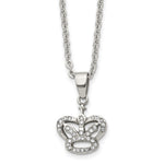 Load image into Gallery viewer, Stainless Steel CZ Crown NecklaceSRN1621-18
