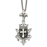 Load image into Gallery viewer, Stainless Steel Antiqued and Enameled Cross NecklaceSRN1623-22
