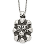 Load image into Gallery viewer, Stainless Steel Antiqued Skull and Tiger NecklaceSRN1624-20
