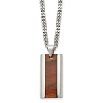 Load image into Gallery viewer, Stainless Steel Polished Wood Inlay Enameled NecklaceSRN1628-20
