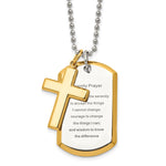 Load image into Gallery viewer, Stainless Steel Polished Yellow IP-plated Serenity Prayer NecklaceSRN1642-24
