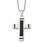 Load image into Gallery viewer, Stainless Steel Polished/Black IP-plated 1/10ct. Diamond NecklaceSRN1646-24
