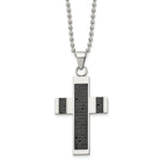 Load image into Gallery viewer, Stainless Steel Polished 1/2ct tw. Diamond Cross NecklaceSRN1649-24

