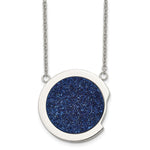 Load image into Gallery viewer, Stainless Steel Polished with Blue Druzy Stone NecklaceSRN1695-17.75
