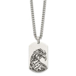 Load image into Gallery viewer, Stainless Steel Polished and Antiqued Eagle NecklaceSRN1812-22
