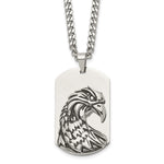 Load image into Gallery viewer, Stainless Steel Polished and Antiqued Eagle NecklaceSRN1812-22
