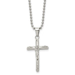 Load image into Gallery viewer, Stainless Steel Polished Cross w/Jesus NecklaceSRN1813-20
