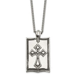 Load image into Gallery viewer, Stainless Steel Antiqued Cross Dog Tag NecklaceSRN1926-24
