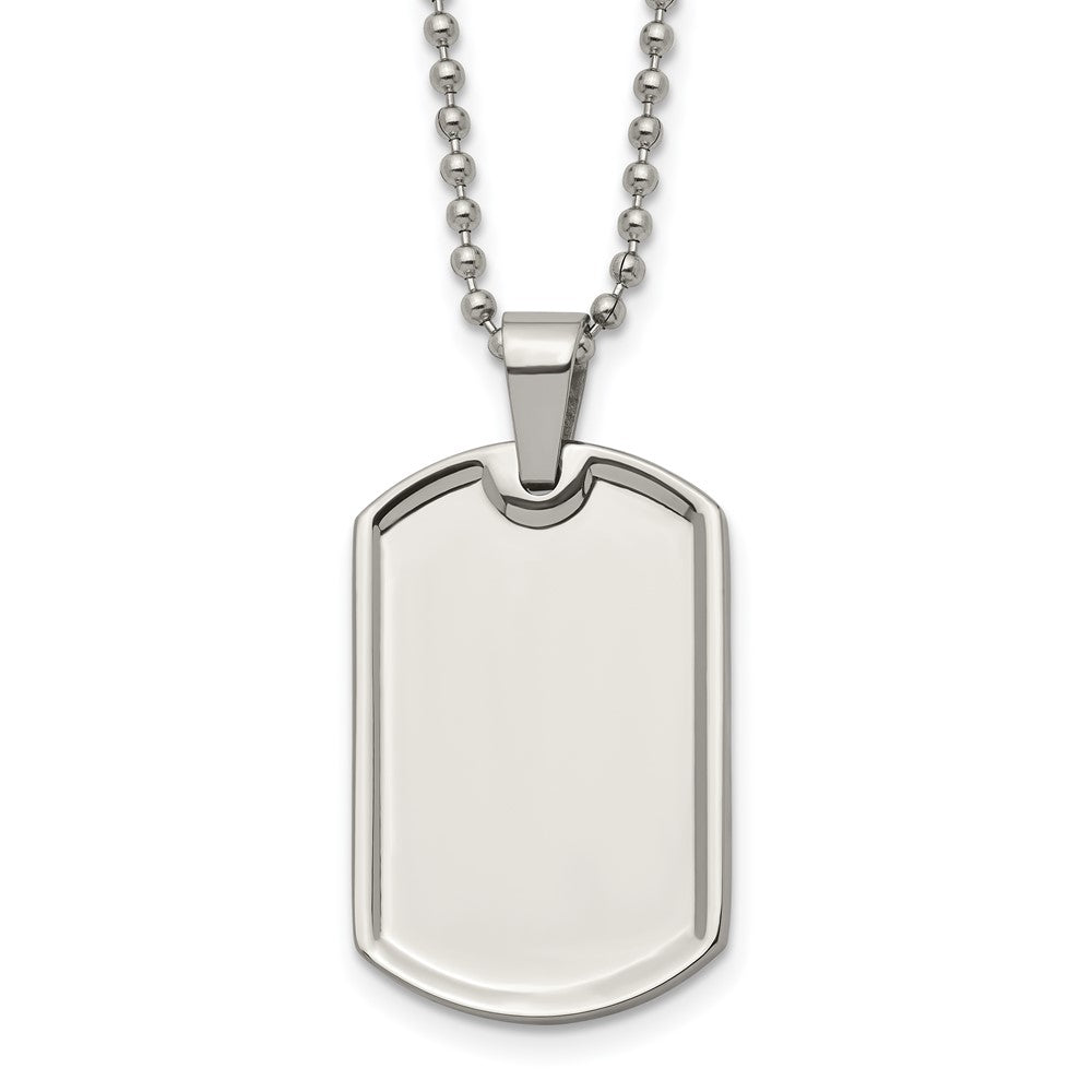 Stainless Steel Polished Dog Tag NecklaceSRN2027-20