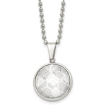 Load image into Gallery viewer, Stainless Steel Polished Soccer Ball Design with Acrylic Beaded NecklaceSRN2292-22
