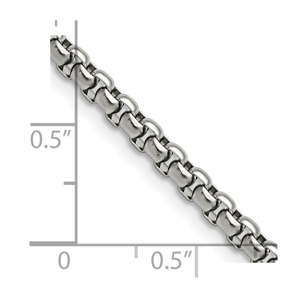 Stainless Steel High Polished 3.9mm Rounded Box ChainSRN2549-24