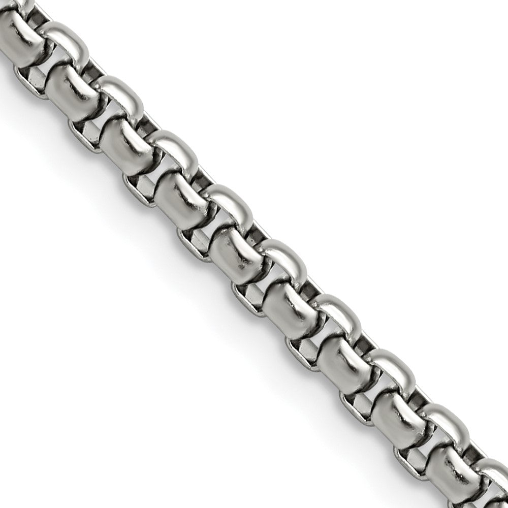 Stainless Steel High Polished 3.9mm Rounded Box ChainSRN2549-24