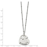 Load image into Gallery viewer, Stainless Steel Polished BLESSED Heart and Cross 20in. NecklaceSRN2648-20
