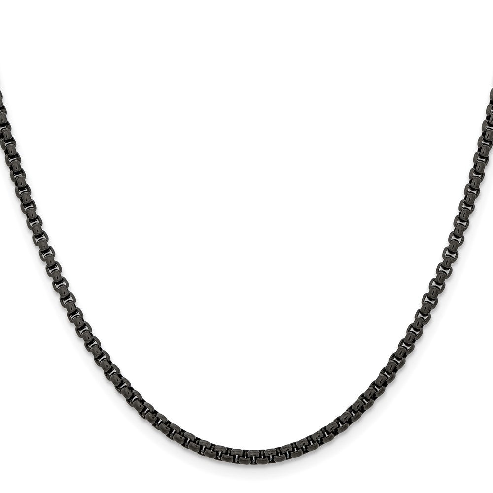 Stainless Steel Polished Black IP-plated 18 inch Box ChainSRN2710-18