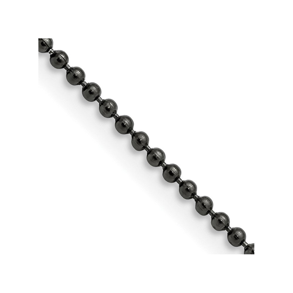 Stainless Steel 2.0mm IP Black-plated 18in Ball ChainSRN667-18