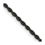 Load image into Gallery viewer, Stainless Steel IP Black-plated 2.4mm 18in Rope ChainSRN672BP-18
