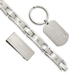 Load image into Gallery viewer, Stainless Steel Brushed and Polished Bracelet, Money Clip and Key Ring SetSRSET2
