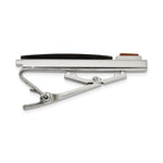 Load image into Gallery viewer, Stainless Steel Brushed and Polished Black IP-plated w/Tiger&#39;s Eye Tie BarSRT124
