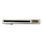 Load image into Gallery viewer, Stainless Steel Brushed and Polished Black IP-plated w/Tiger&#39;s Eye Tie BarSRT124
