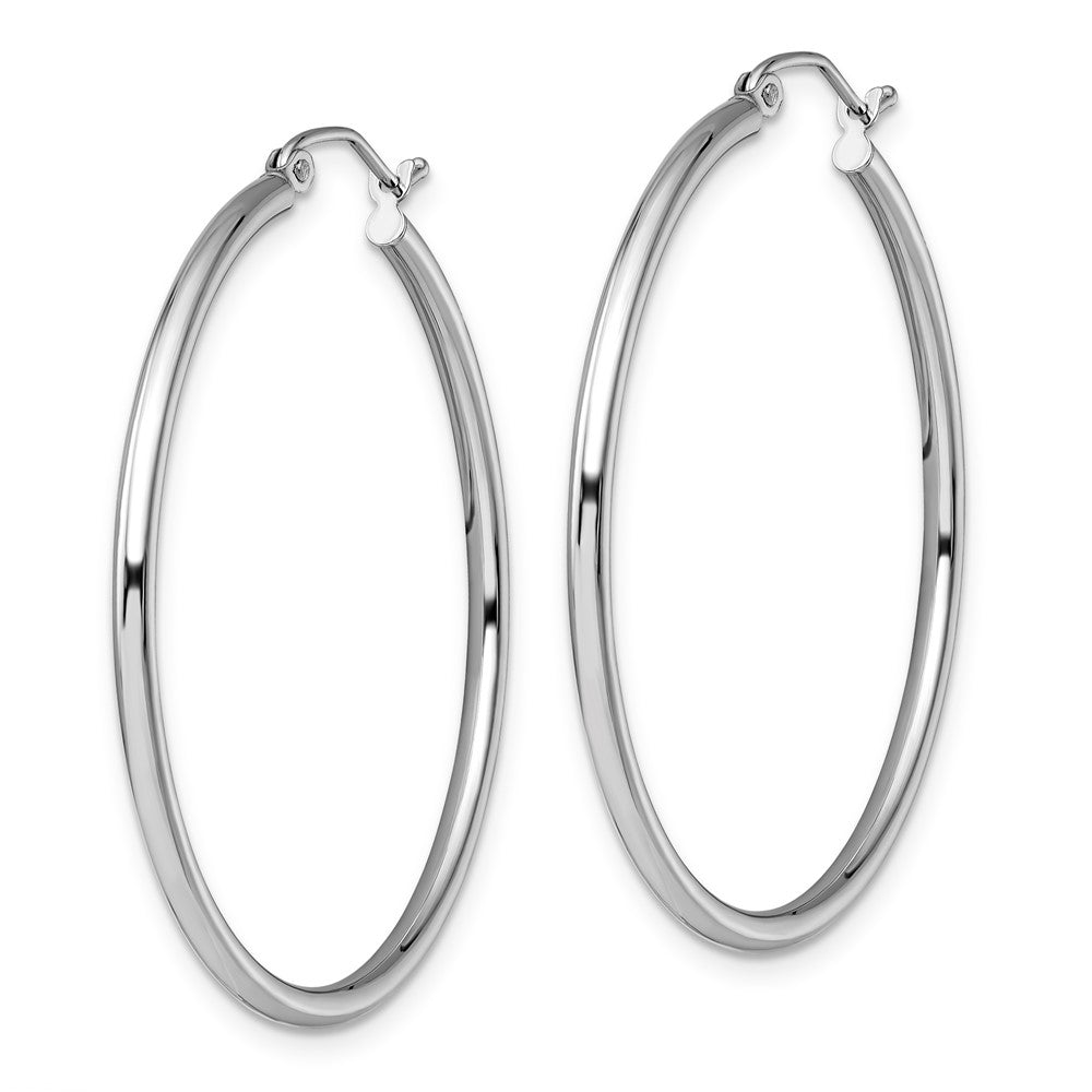 Leslie's 10K White Gold Polished Hinged Hoop EarringsTA07