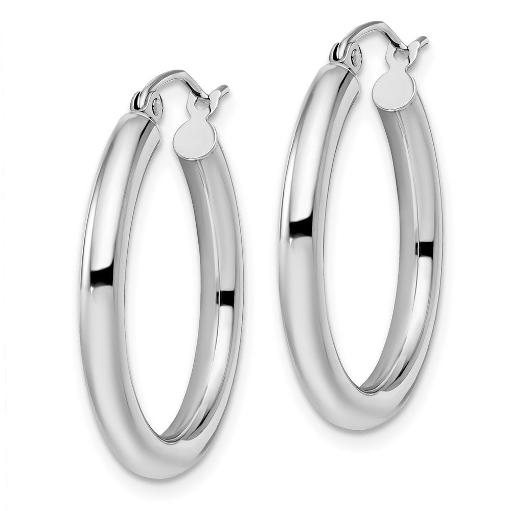 Leslie's 10K White Gold Polished Hinged Hoop EarringsTA11