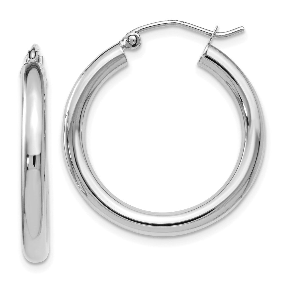 Leslie's 10K White Gold Polished Hinged Hoop EarringsTA11